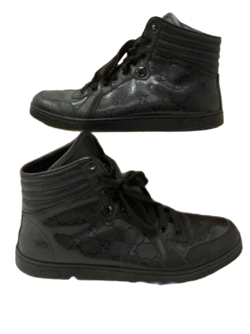Gucci Authenticated Men's 224778 Black Sneakers Size 6.5 G - Picture 4 of 8
